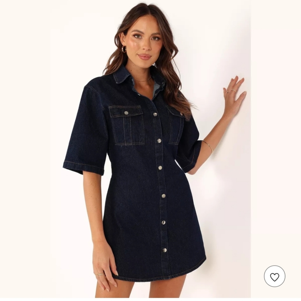 New Petal And Pup Mini Denim Dress Large